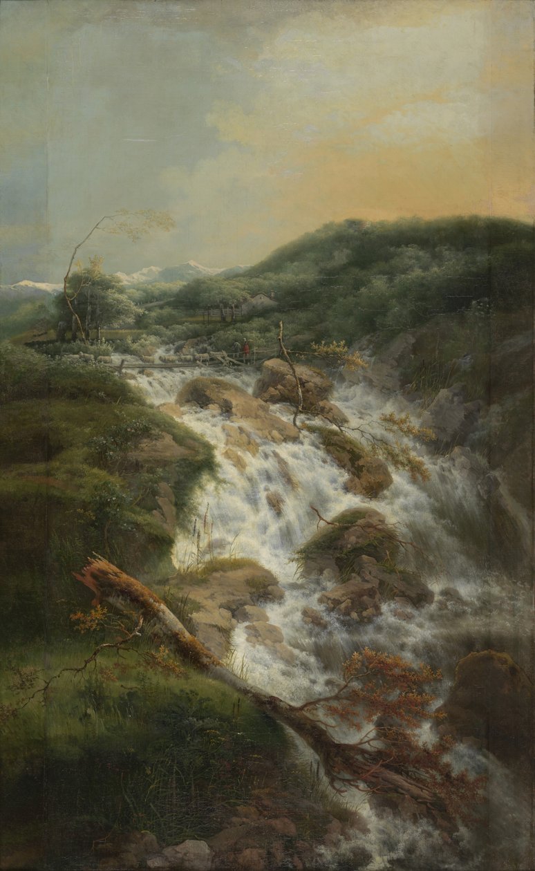 Sveitsisk landskap med foss av Gerard van Nijmegen