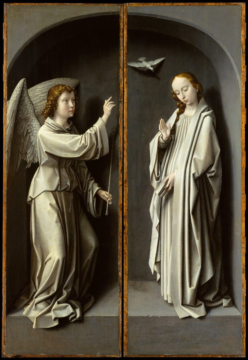 Erkeengel Gabriel, Jomfruen kunngjøring, ca. 1510. av Gerard David