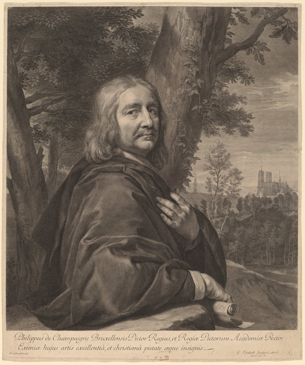 Filip av Champaigne av Gerard Edelinck after Philippe de Champaigne