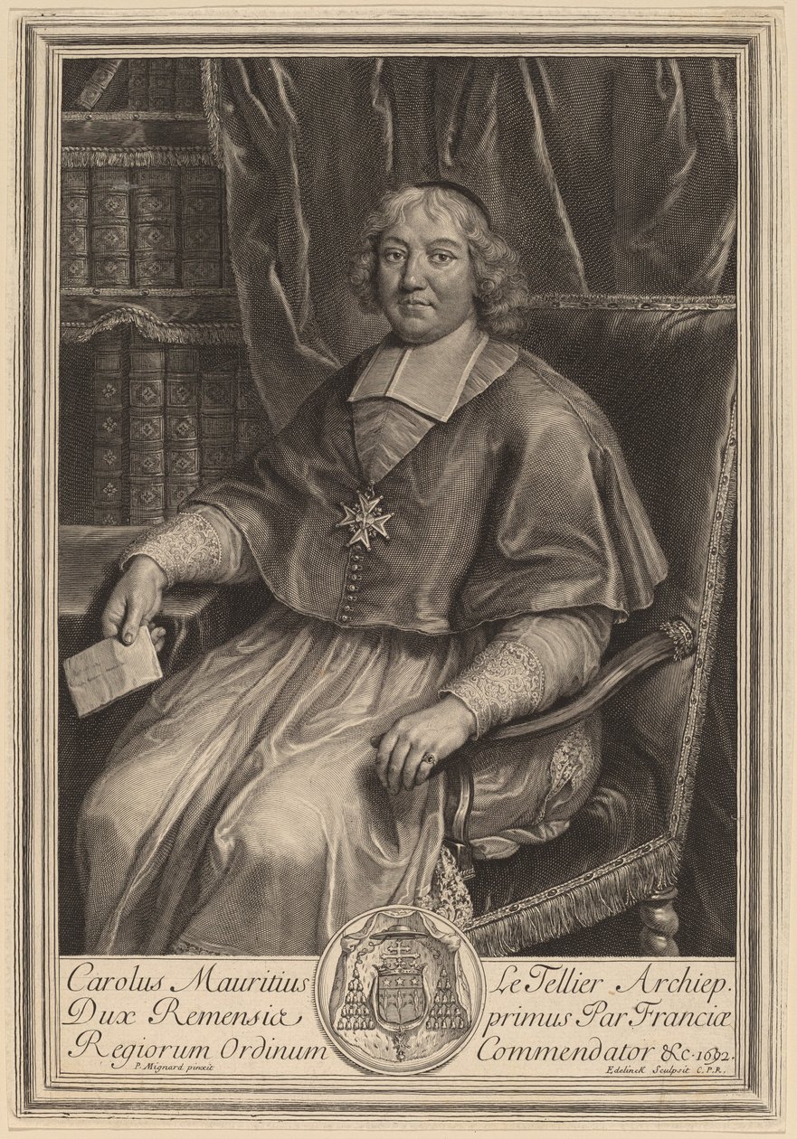 Charles Maurice Le Tellier av Gerard Edelinck after Pierre Mignard I