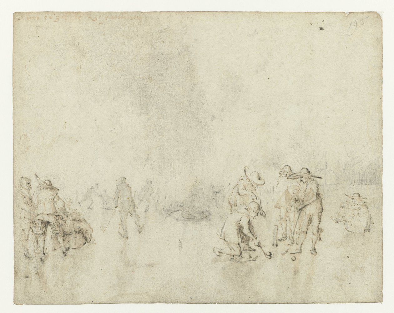 Isansikt med kolbespillere av Gerard ter Borch (II)