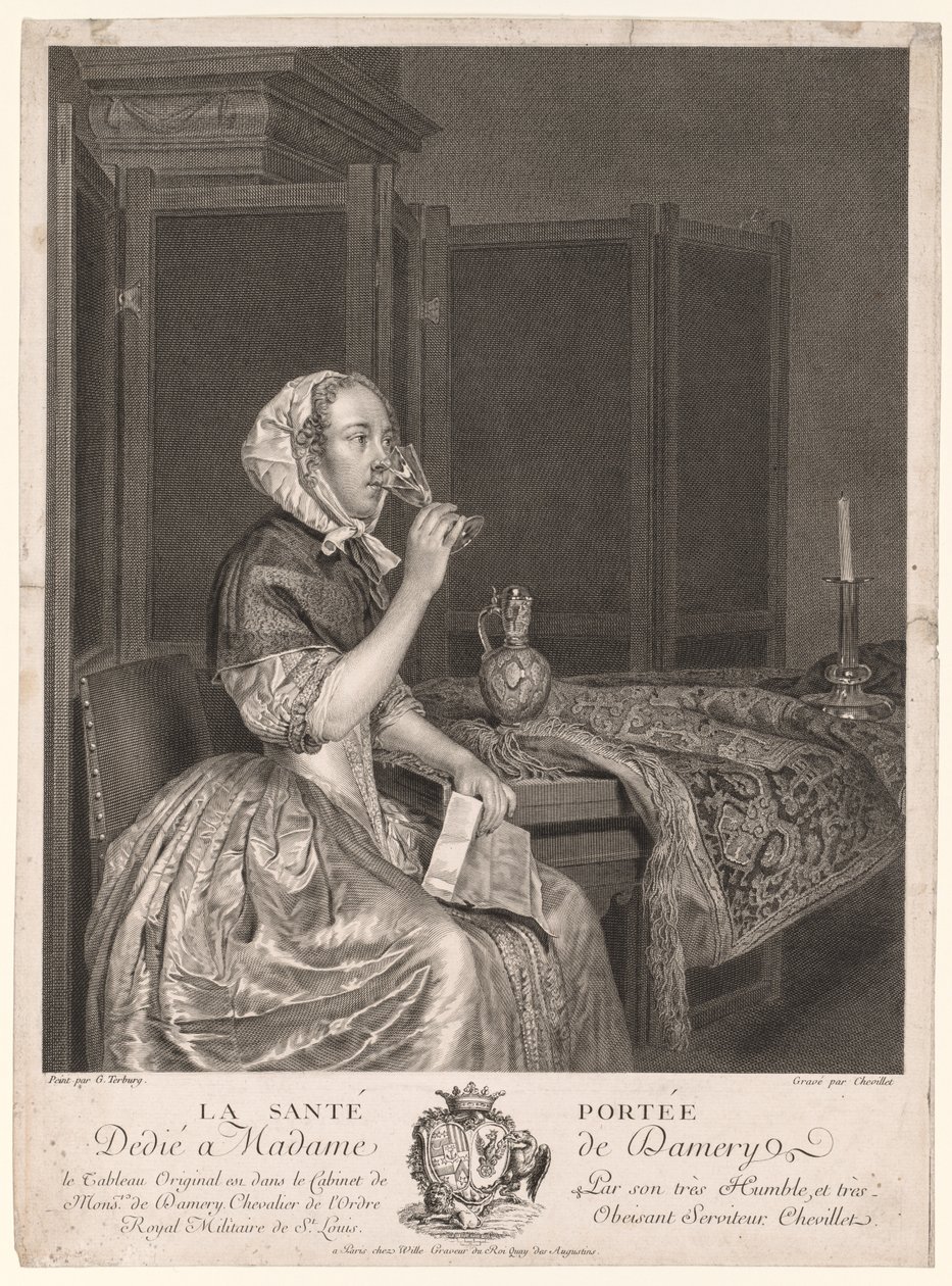 Drikker en skål. av Gerard ter Borch