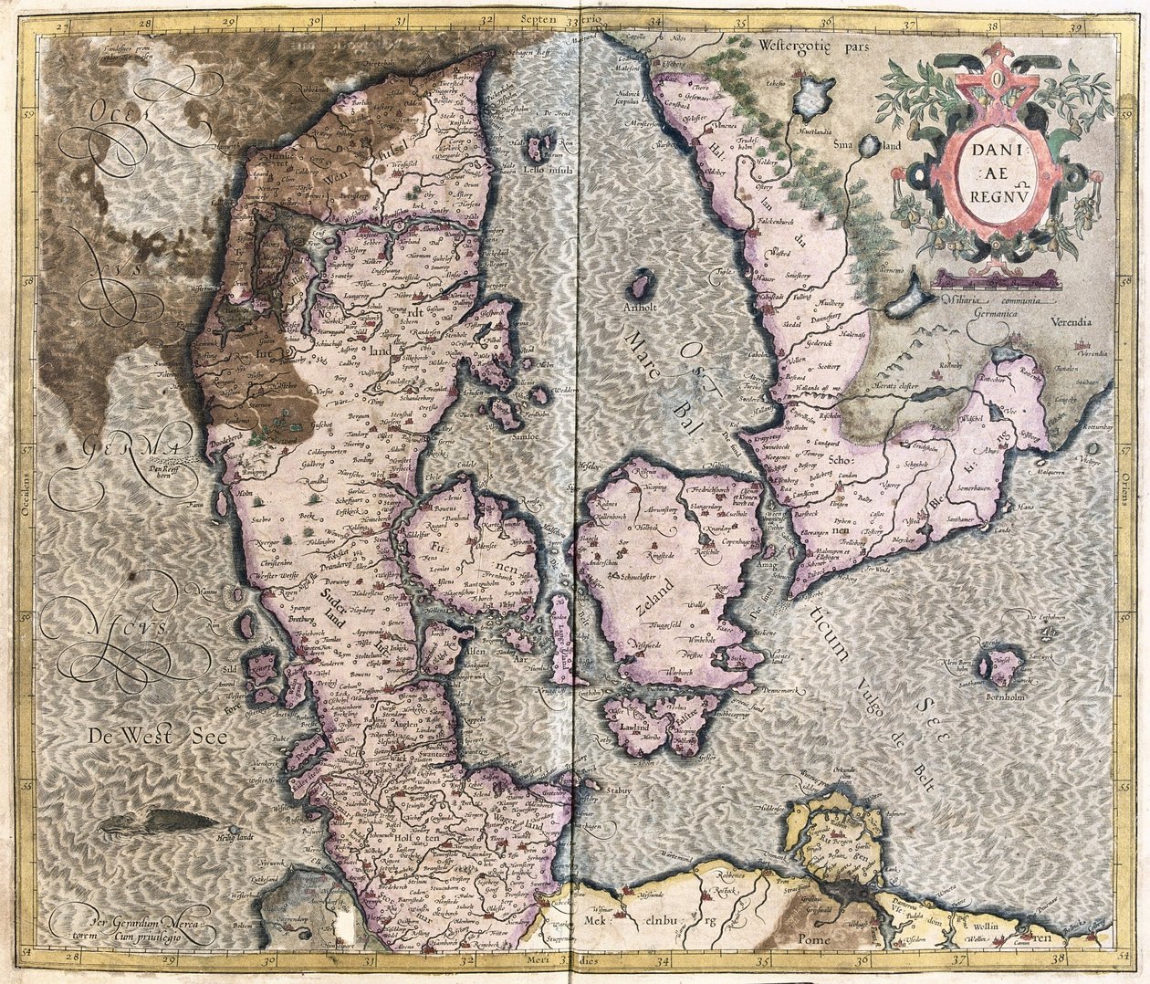 Danmark (gravering av Gerardus Mercator