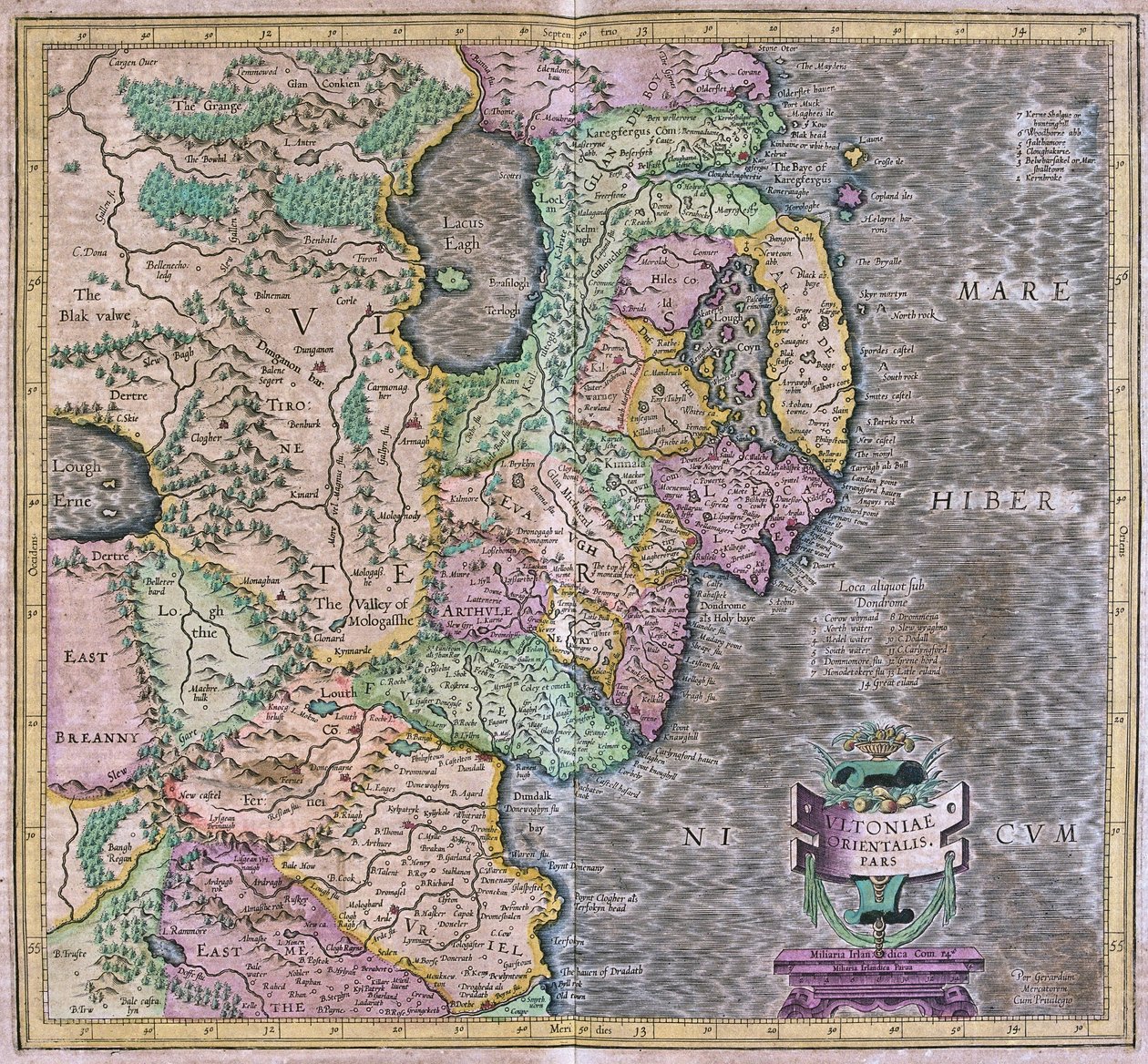 Øst-Irland av Gerardus Mercator