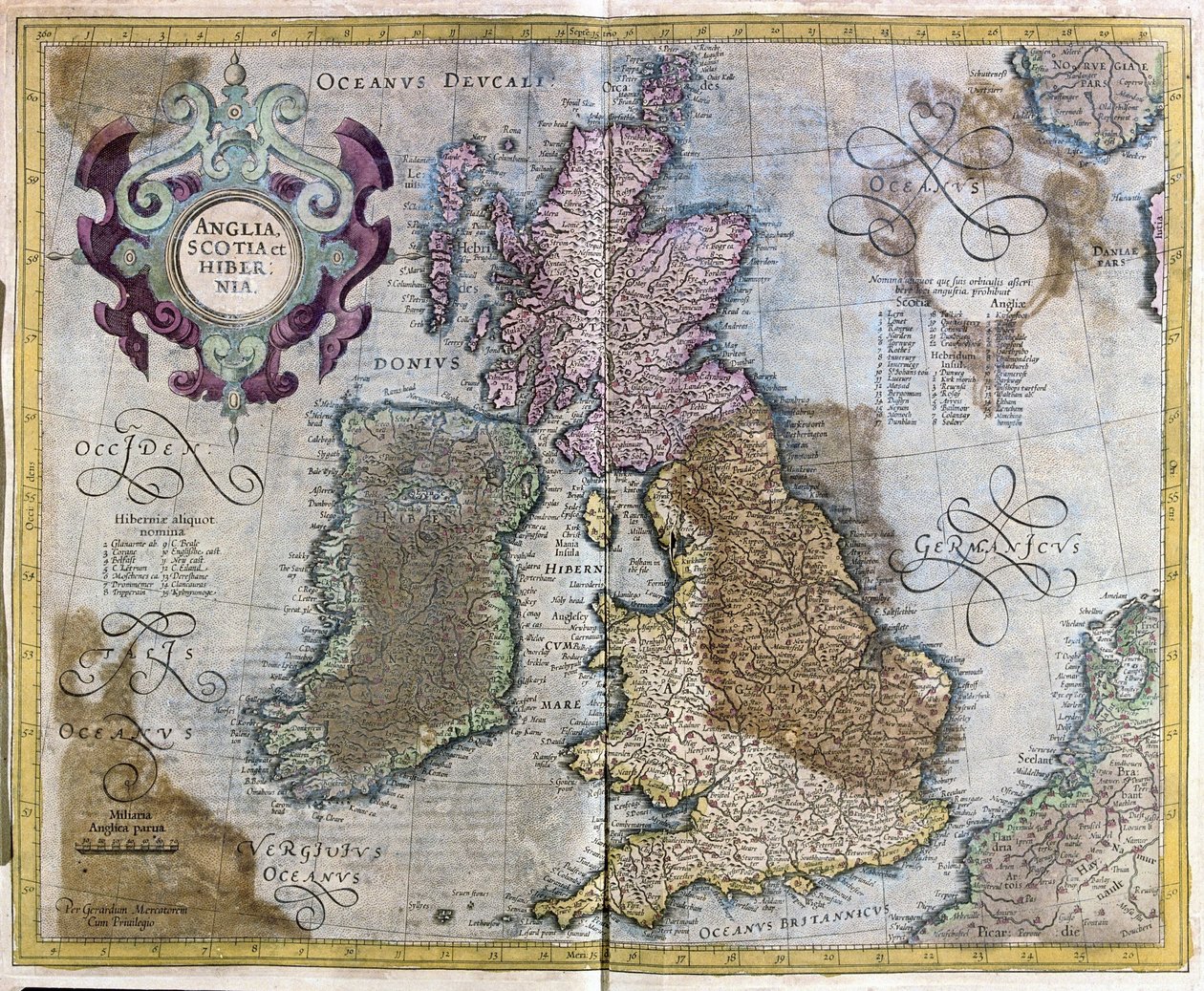 England, Skottland og Irland av Gerardus Mercator