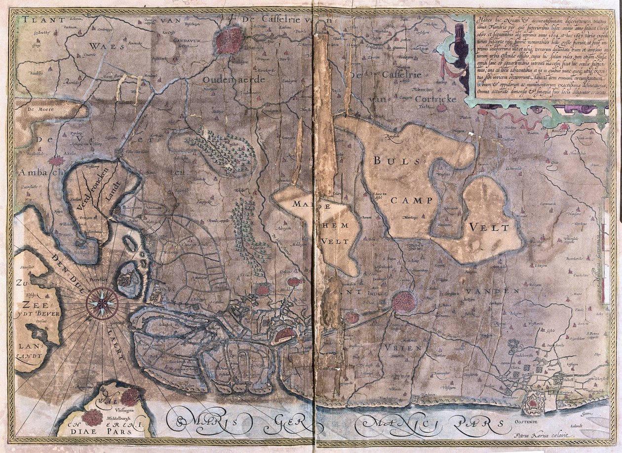 Flandern, Belgia (gravering av Gerardus Mercator