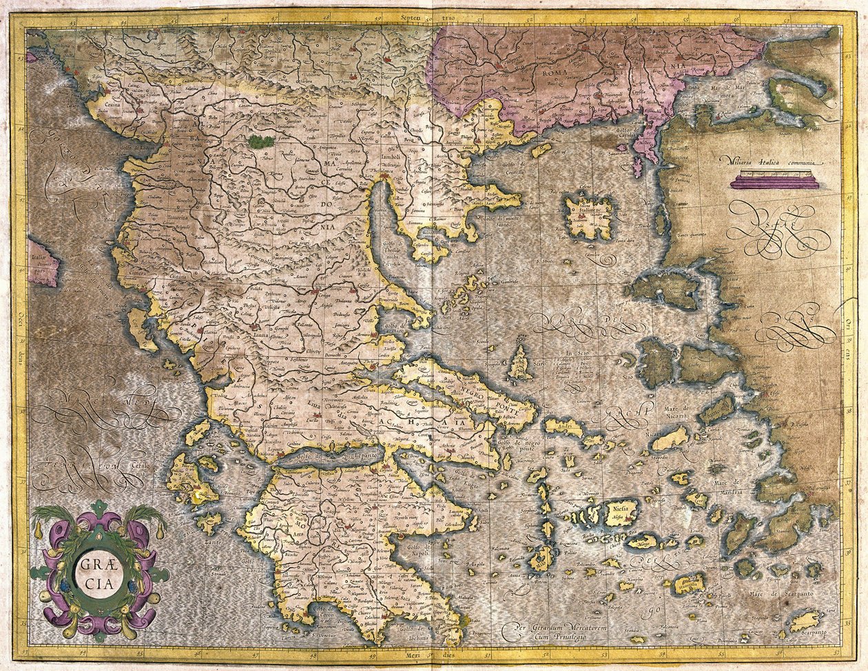 Hellas (gravering av Gerardus Mercator