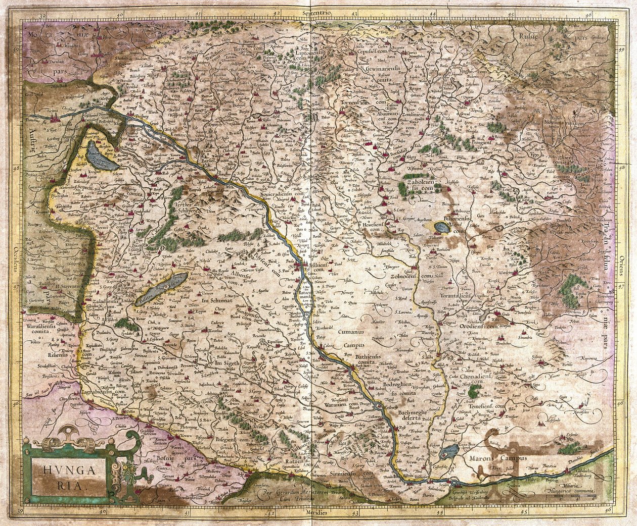 Ungarn (gravering av Gerardus Mercator