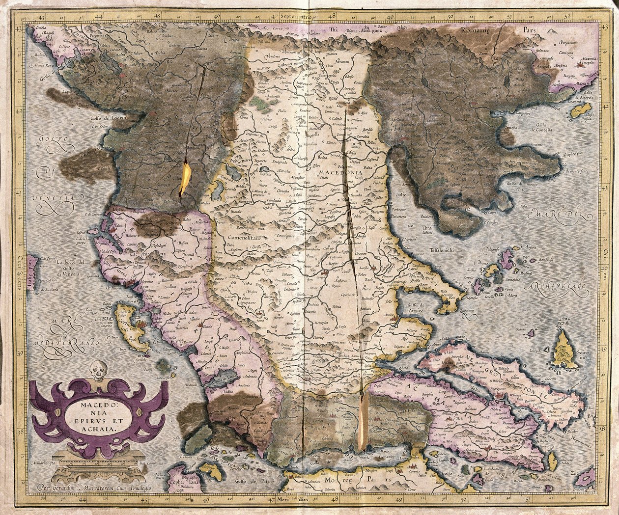 Makedonia og Hellas (gravering av Gerardus Mercator