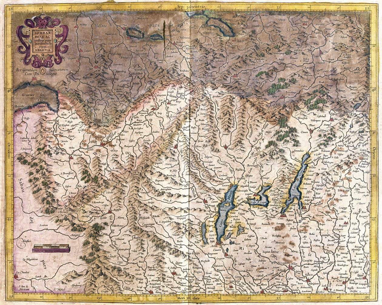 Nord-Italia (gravering av Gerardus Mercator