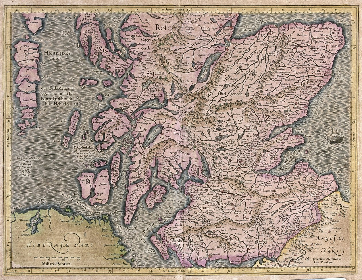 Skottland, Storbritannia av Gerardus Mercator