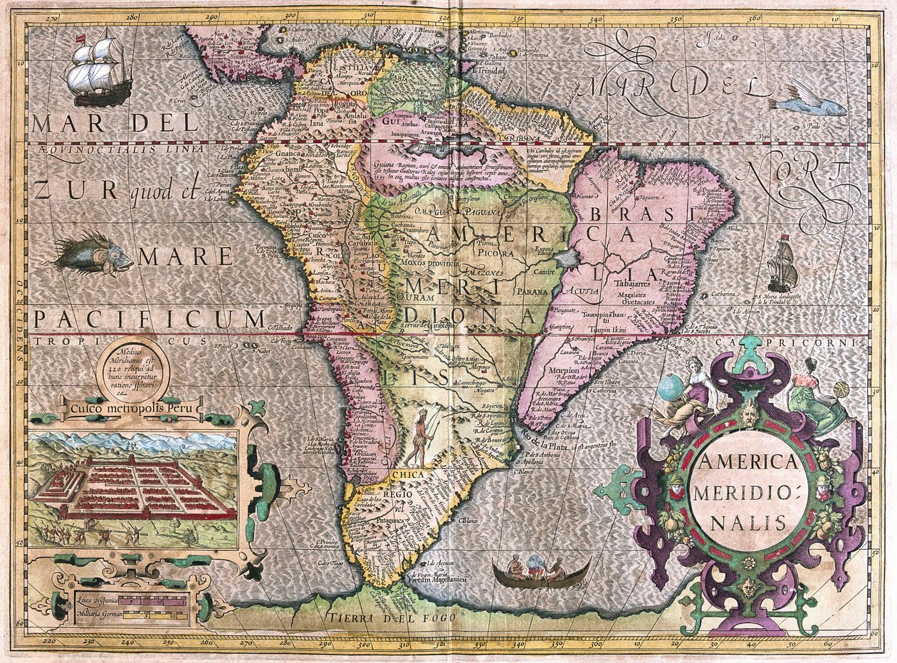Sør-Amerika (gravering av Gerardus Mercator