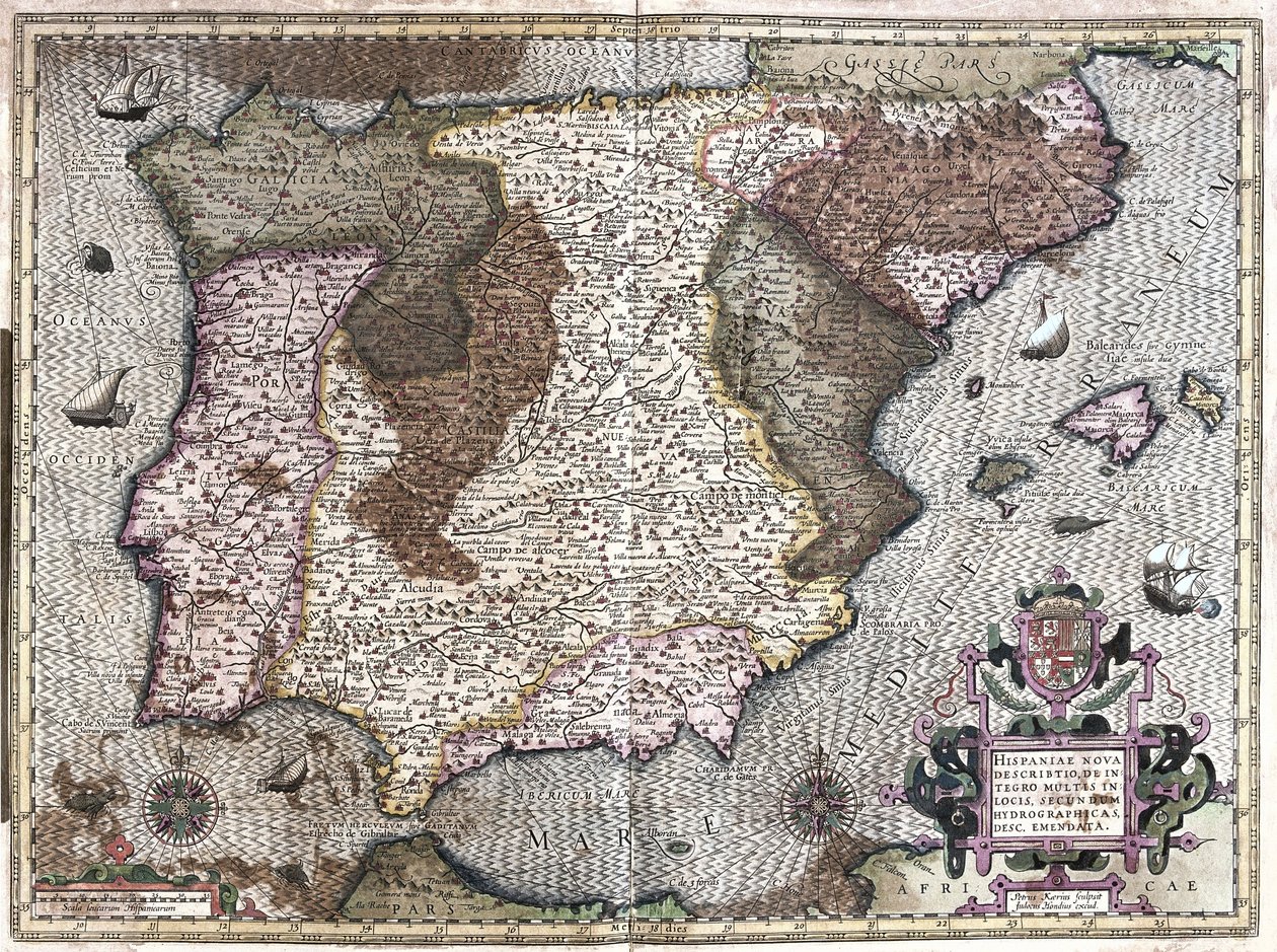 Spania (gravering av Gerardus Mercator