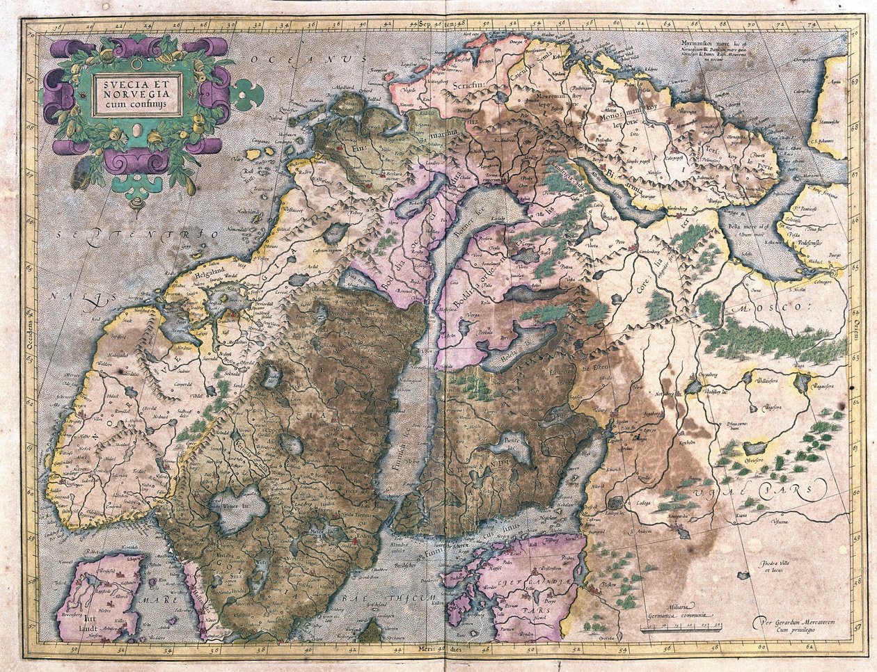 Sverige og Norge (gravering av Gerardus Mercator