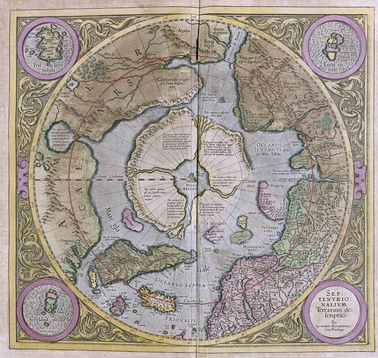 Nordpolarområdene av Gerardus Mercator
