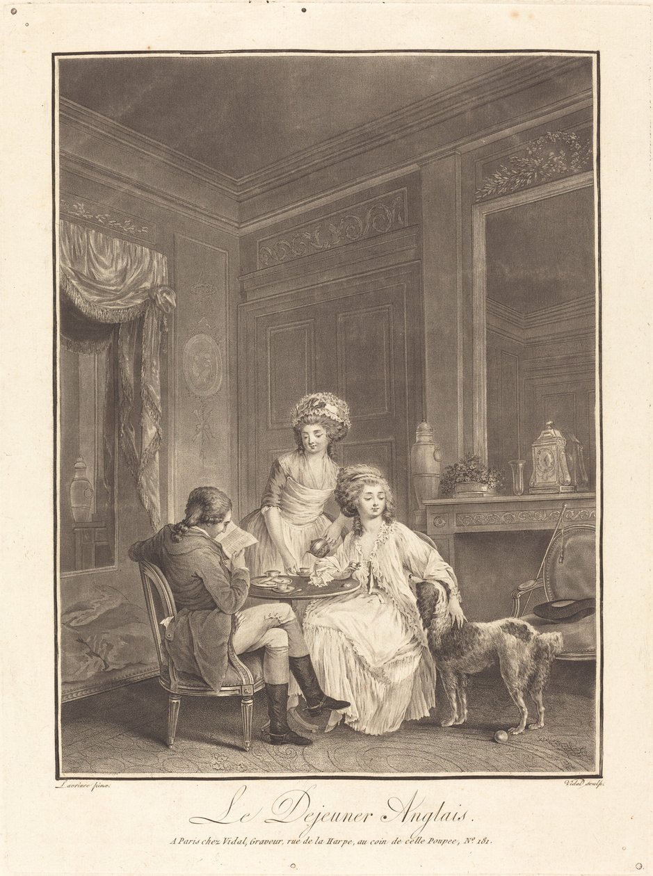 Den engelske lunsjen av Geraud Vidal after Nicolas Lavreince