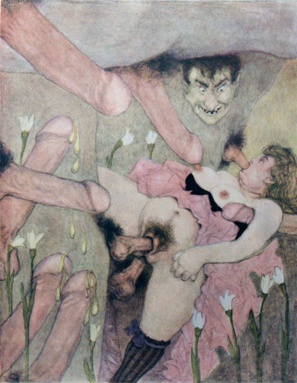Serier med akvareller utgitt i Erotopolis Paris i 1925 under tittelen The Delights of Eros av Gerda Marie Frederike Wegener