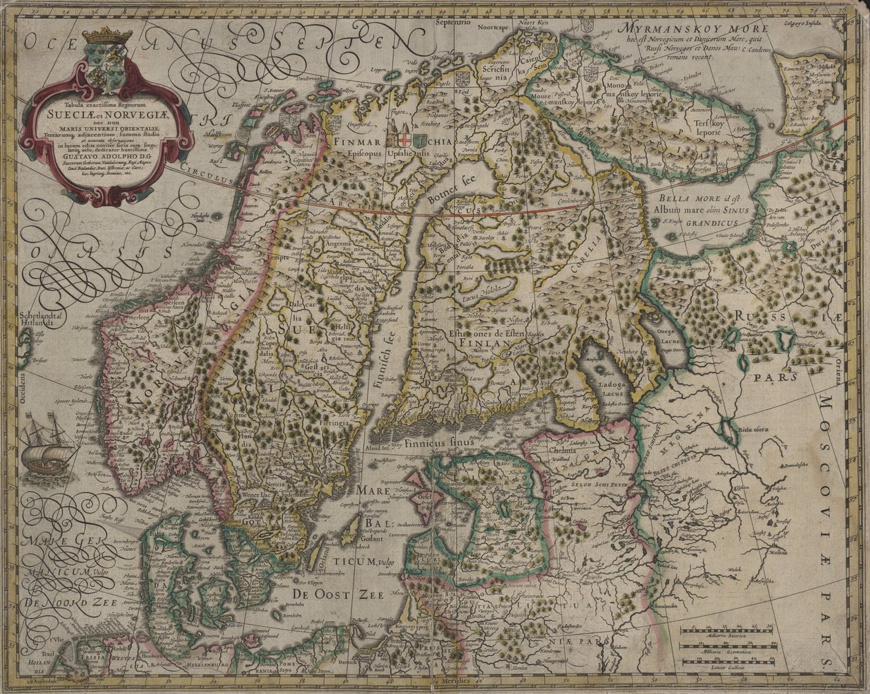 Det mest grundige kartet over rikene i Sverige og Norge av Gerhard Mercator