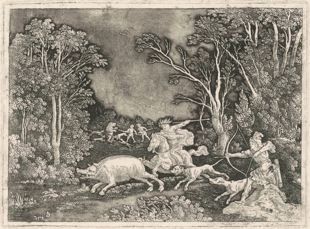 Antikk villsvinjakt av Gerhard Janssen