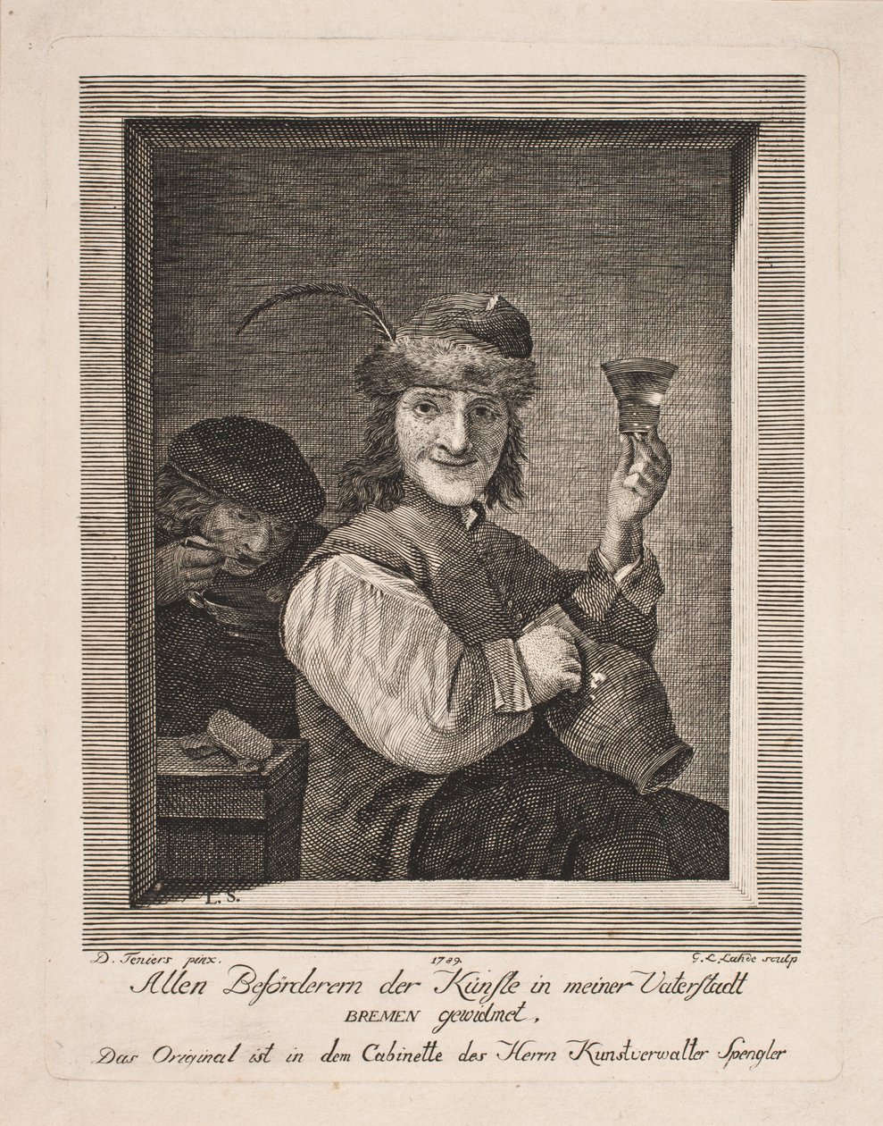 Bonde med kanne og glass av Gerhard Ludvig Lahde
