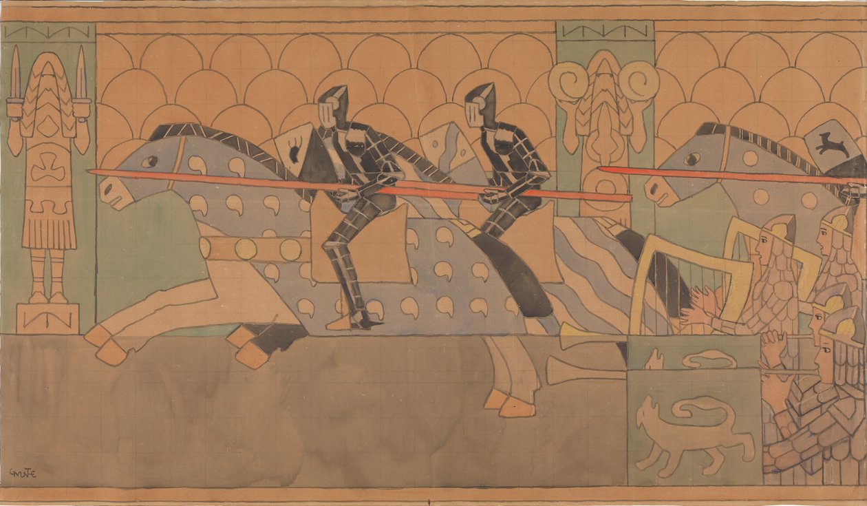 Folkloretegning, 1895-1898. av Gerhard Munthe