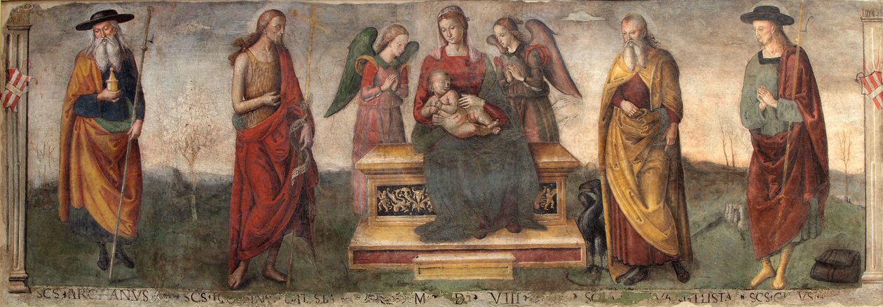 Jomfru og barn med hellige, 1508. av Gerino da Pistoia