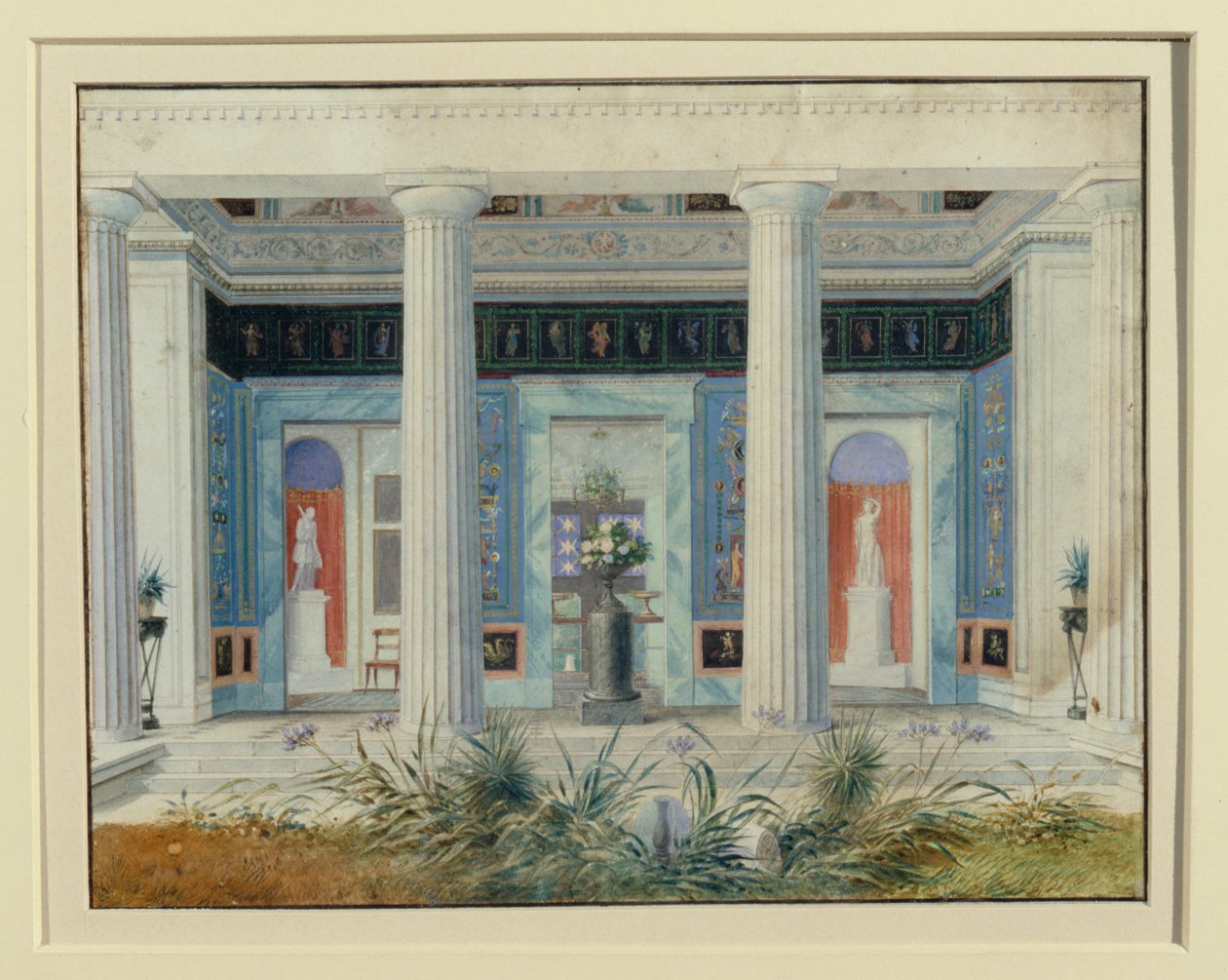 Hageportiko, ca. 1834 av German School