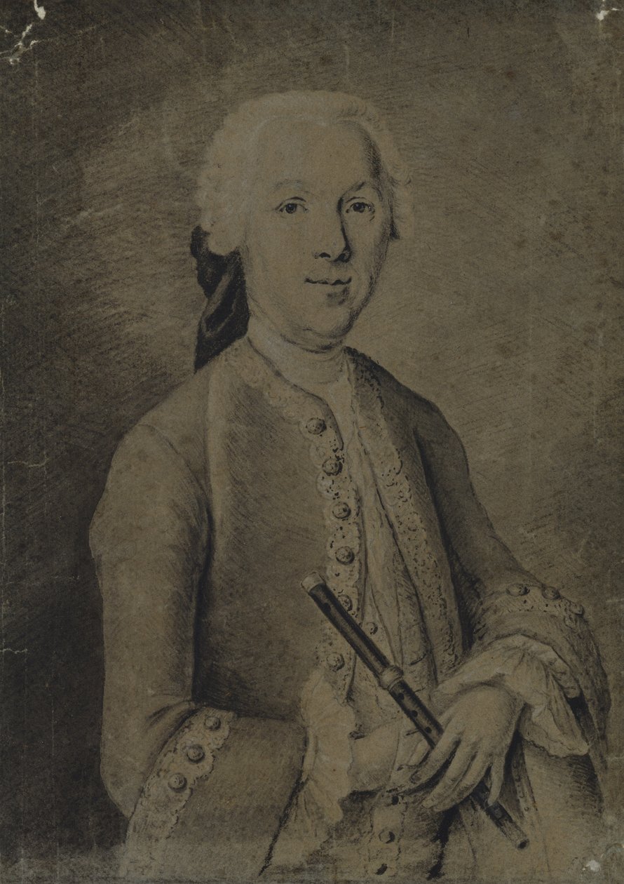 Johann Joachim Quantz (kull på papir) av German School