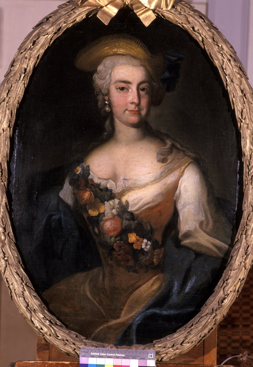 Portrett av Marie, prinsesse av Hessen, ca. 1750 av German School