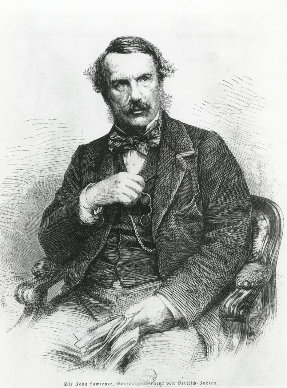 Portrett av Sir John Lawrence (1811-79) av German School