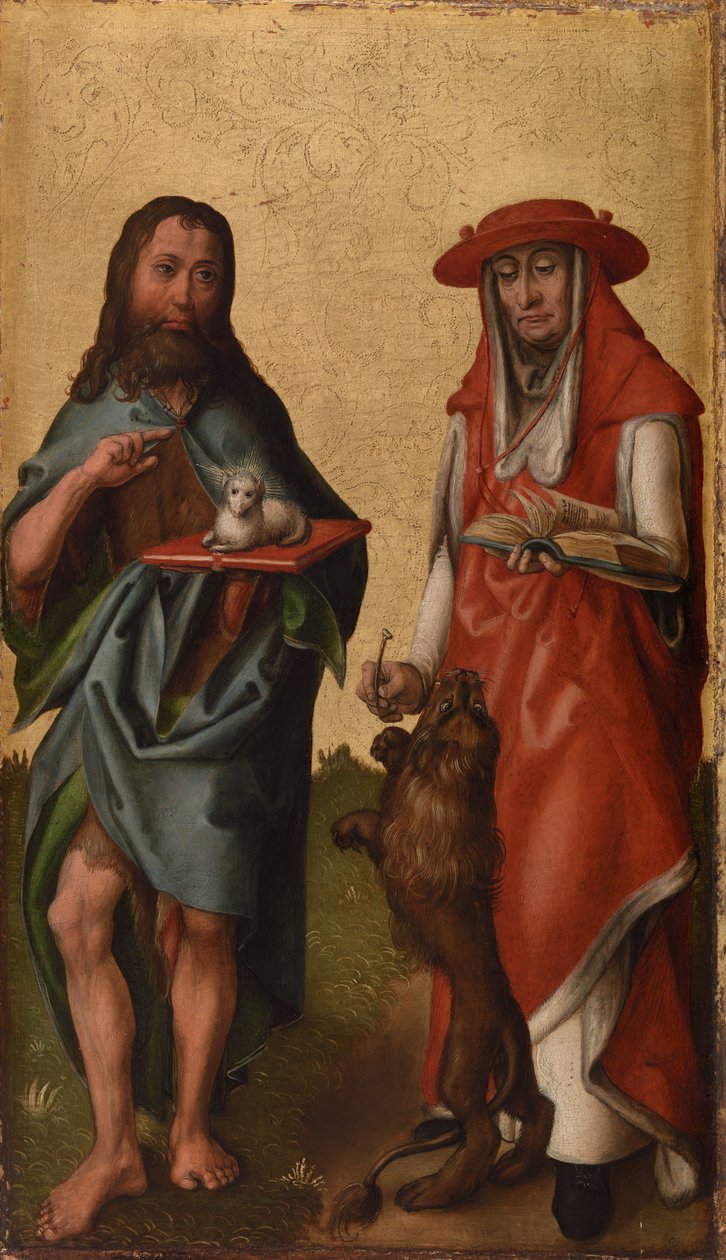 St. Johannes døperen og St. Hieronymus av German School