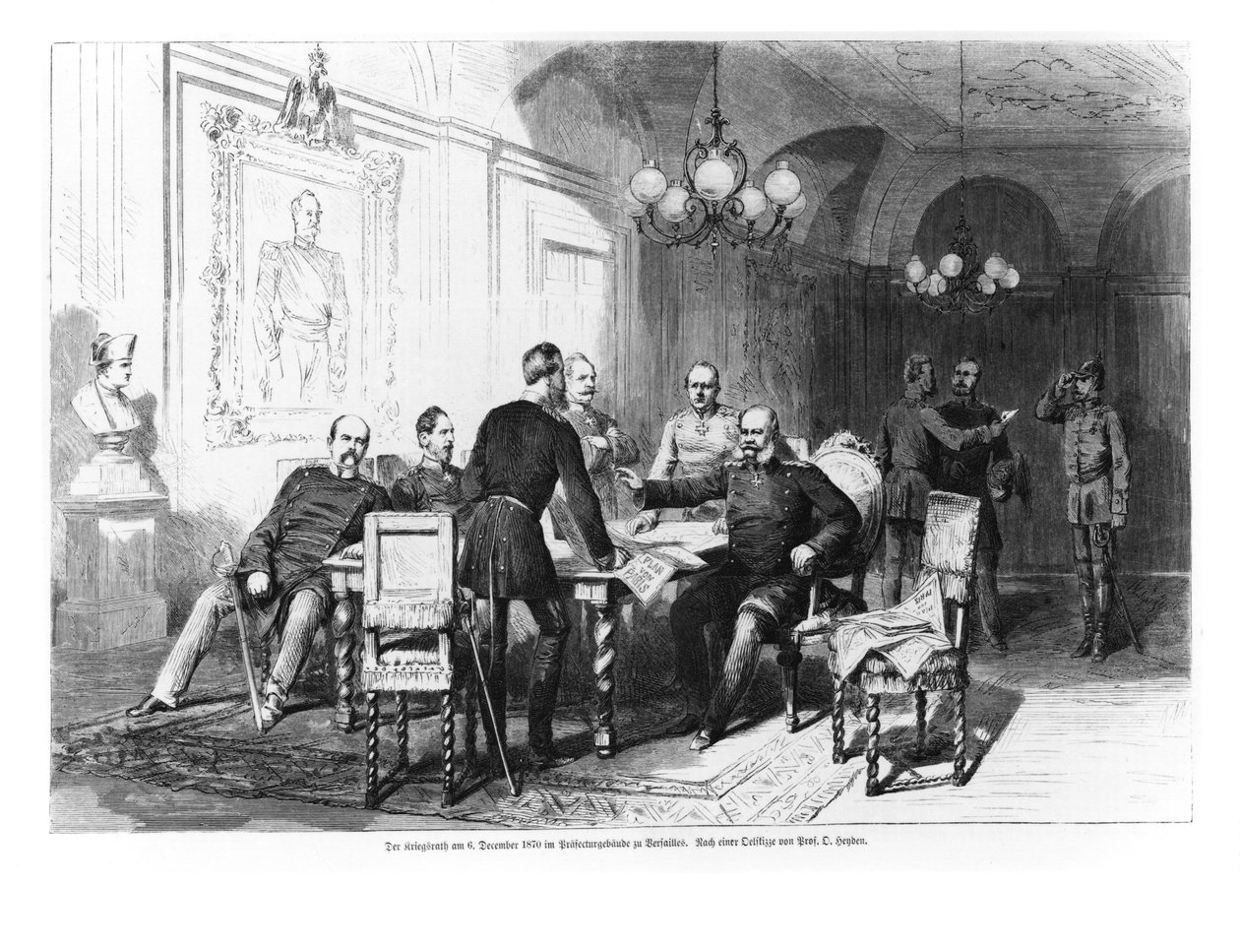 Krigsråd i Versailles Prefecture 6. desember 1870, illustrasjon fra 