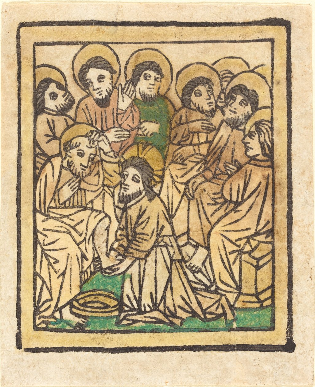 Kristus vasker apostlenes føtter av German 15th Century