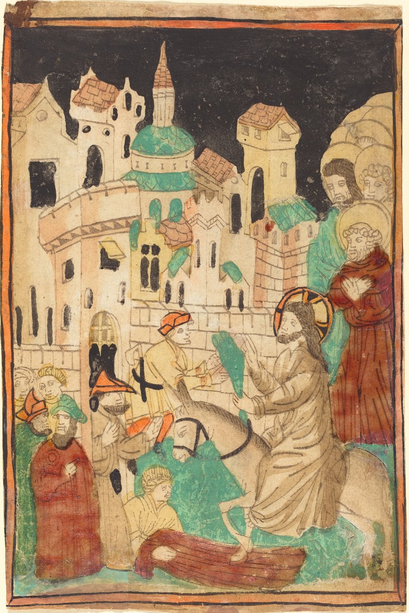 Kristi inntog i Jerusalem av German 15th Century