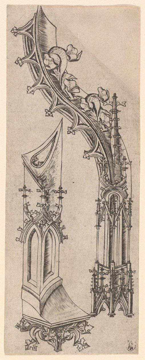 Gotisk bokstav "d" av German 15th Century
