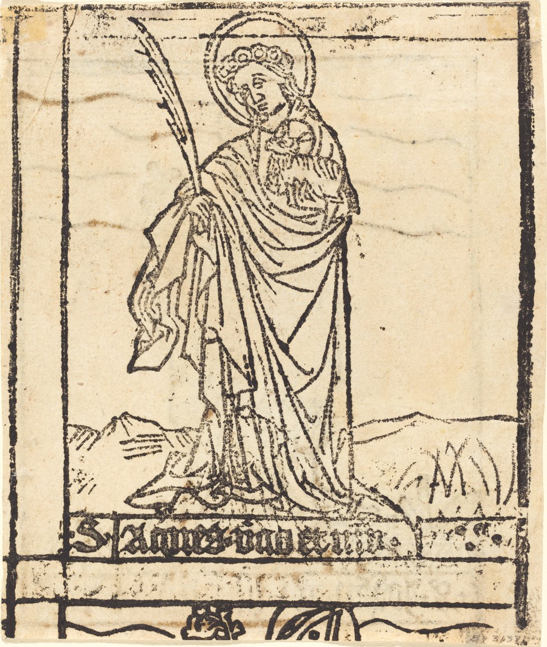 Saint Agnes [verso] av German 15th Century