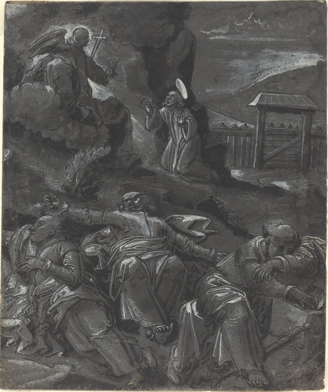 Kristus i Getsemane hage av German 16th Century