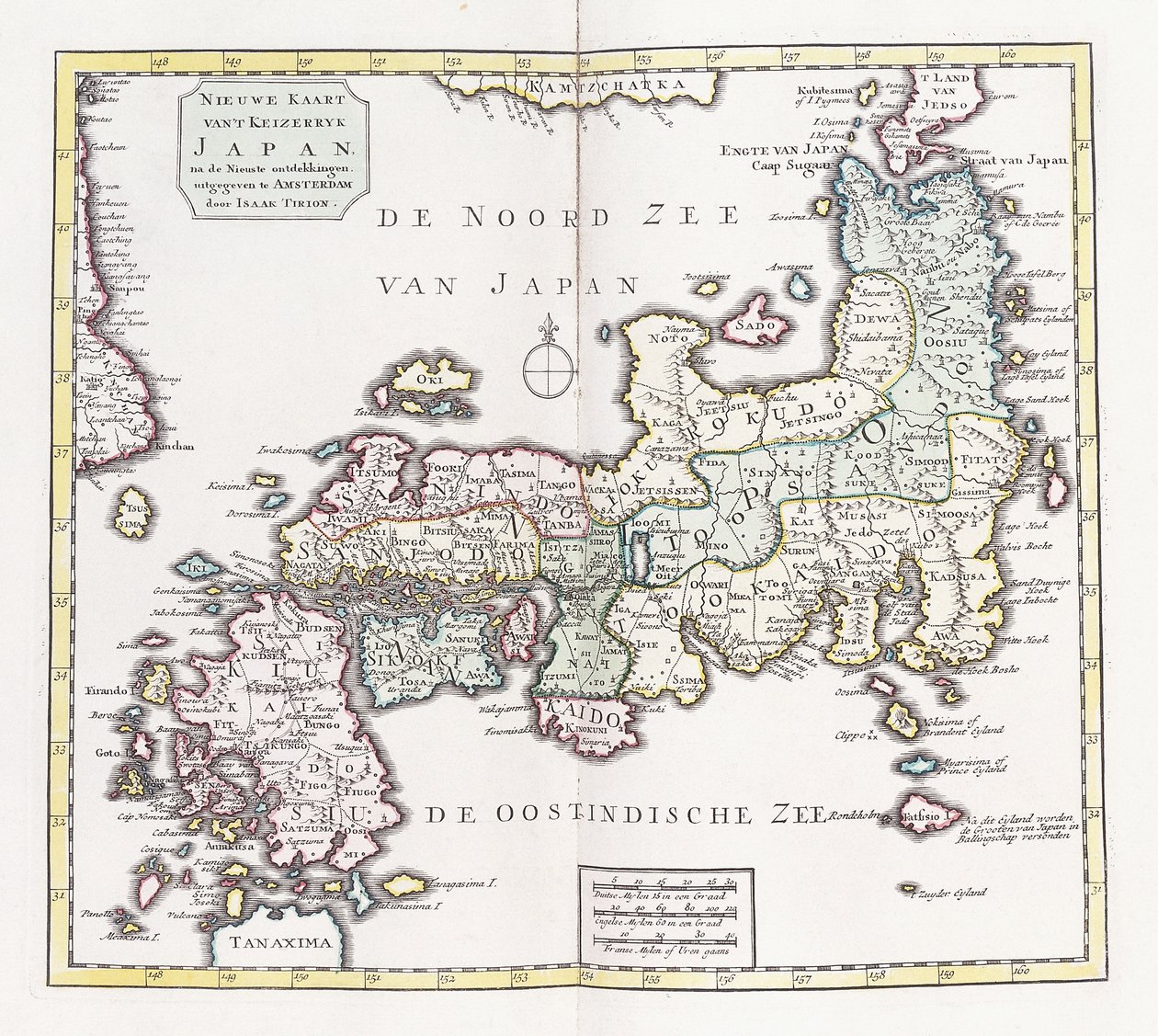 Et kart over Japan, 1769 av German School