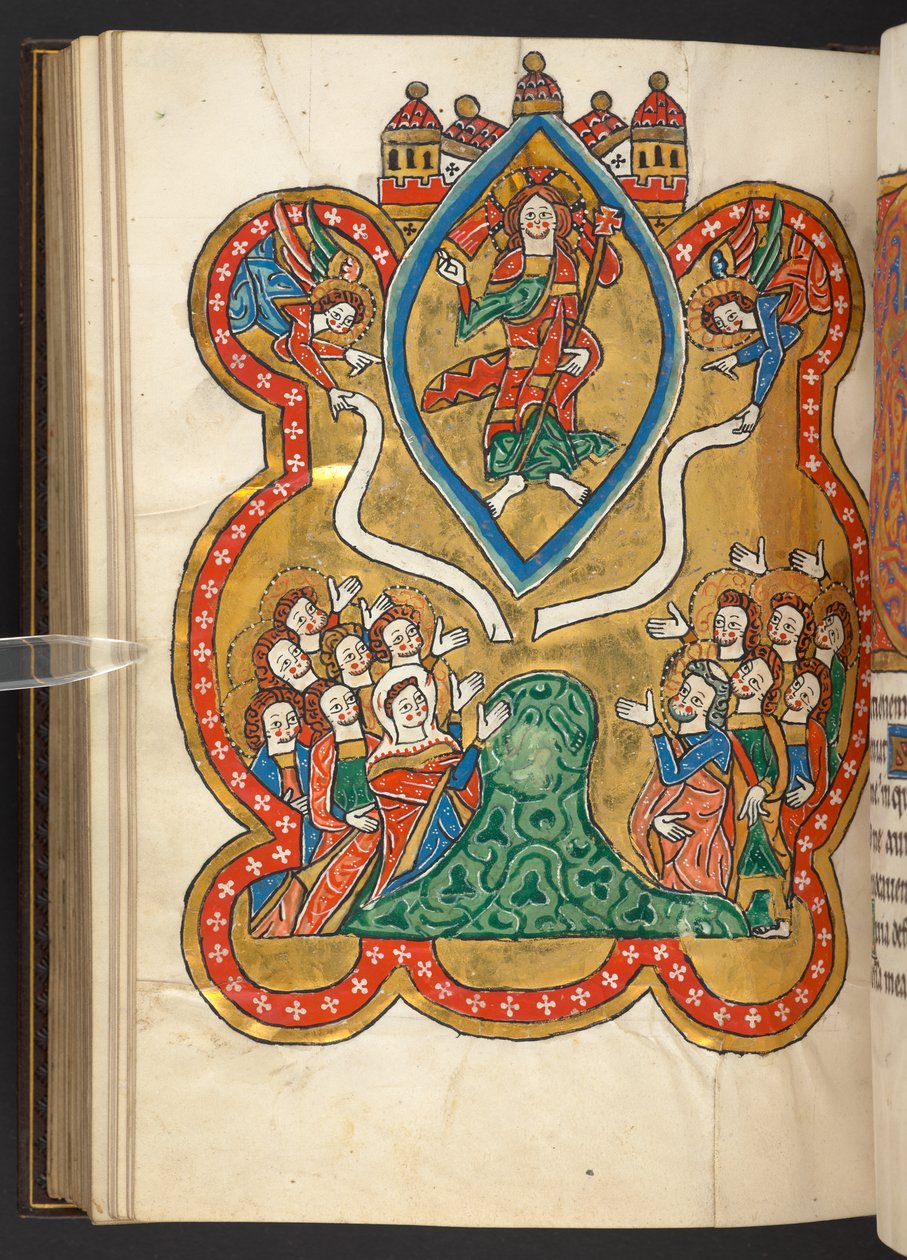 Legge til. 60629, f.103v The Ascension (vellum) av German School