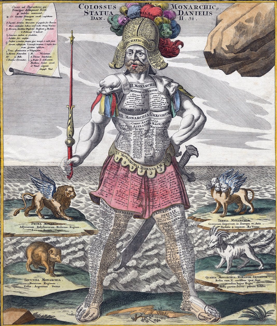 Colossal King Astride His Empire, ca. 1750 (gravering) av German School