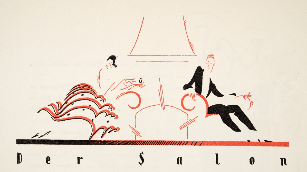 Der Salon fra Styl, pub.1922 (stensiltrykk) av German School