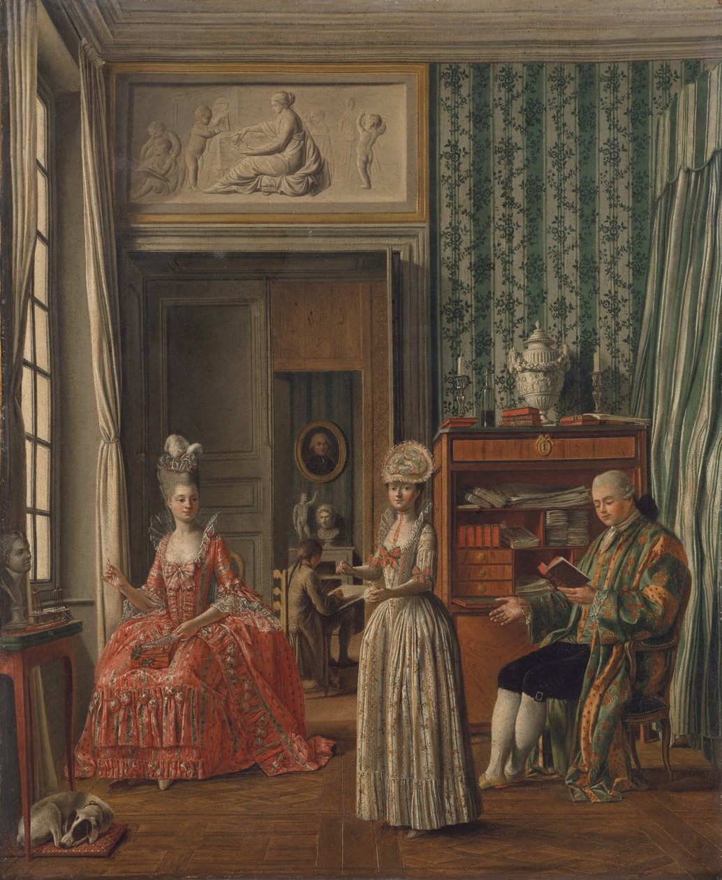 Hjemmescene, ca. 1775-80 av German School