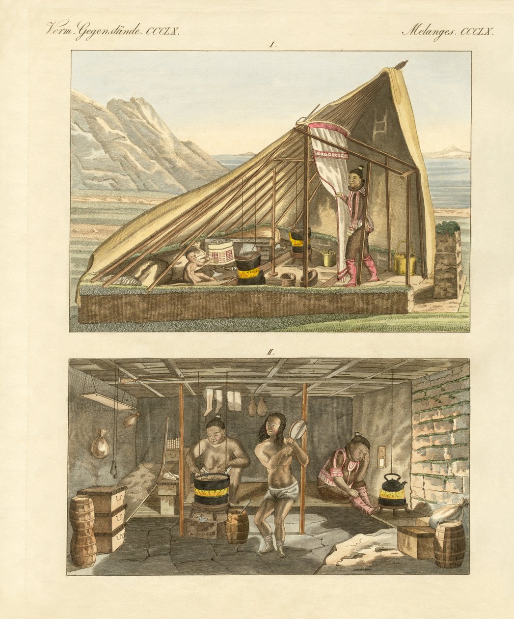 Flats of the Greenlanders (farget gravering) av German School