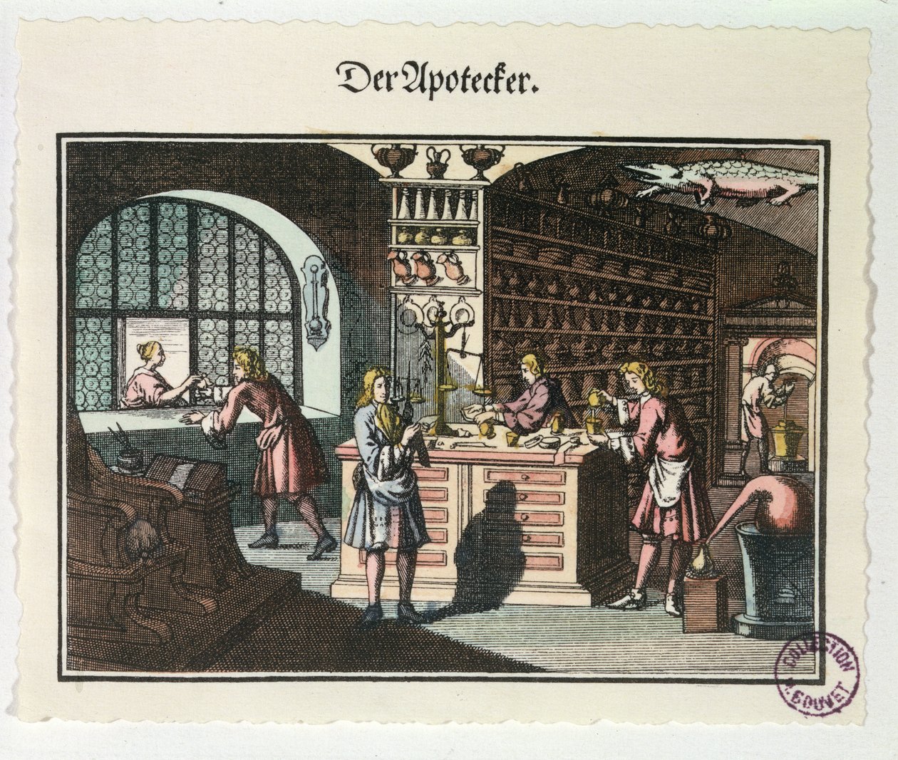 Interiør av en apoteker, ca. 1700 av German School