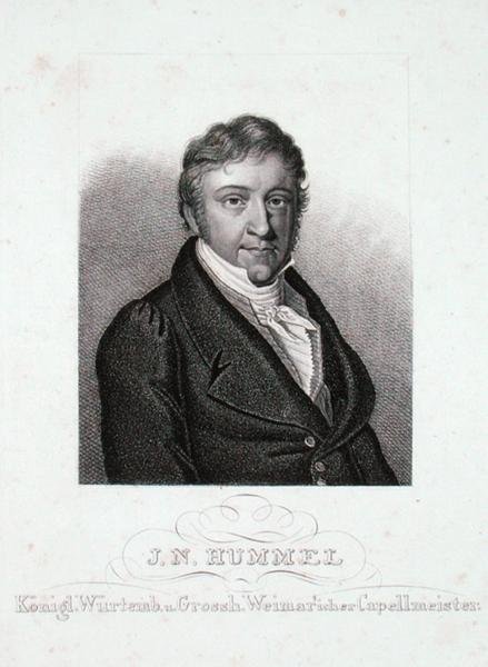Johann Nepomuk Hummel (1778-1837) (gravering) av German School