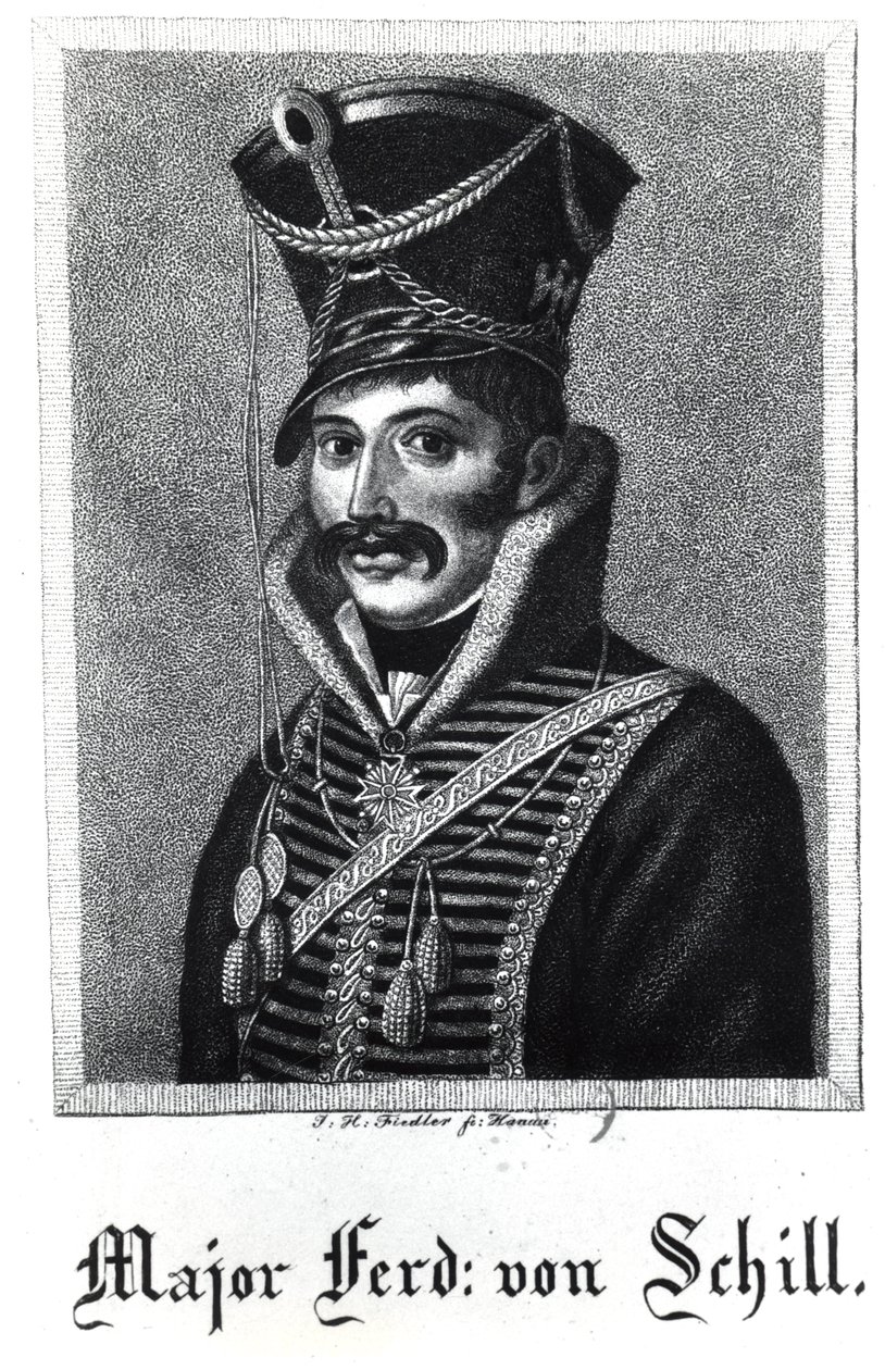 Major Ferdinand Baptista von Schill (1776-1809) av German School