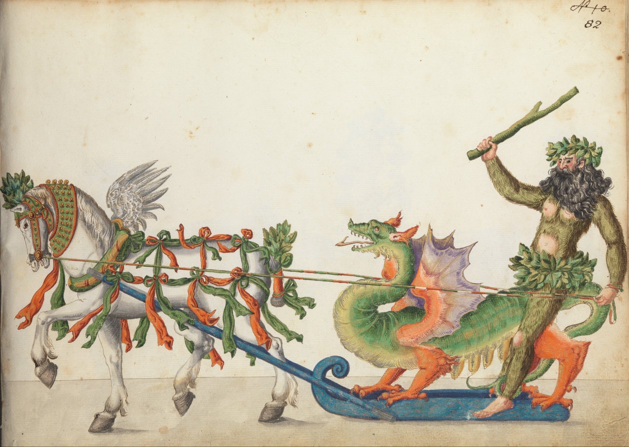 Sledeslede i parade, ca. 1640 av German School