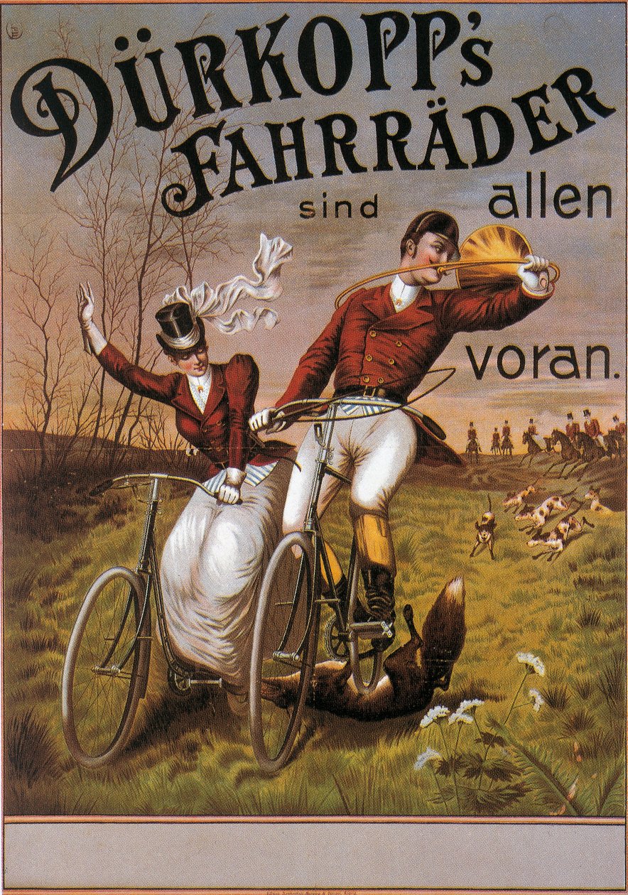 Plakat som reklamerer for 'Durkopp' sykler av German School