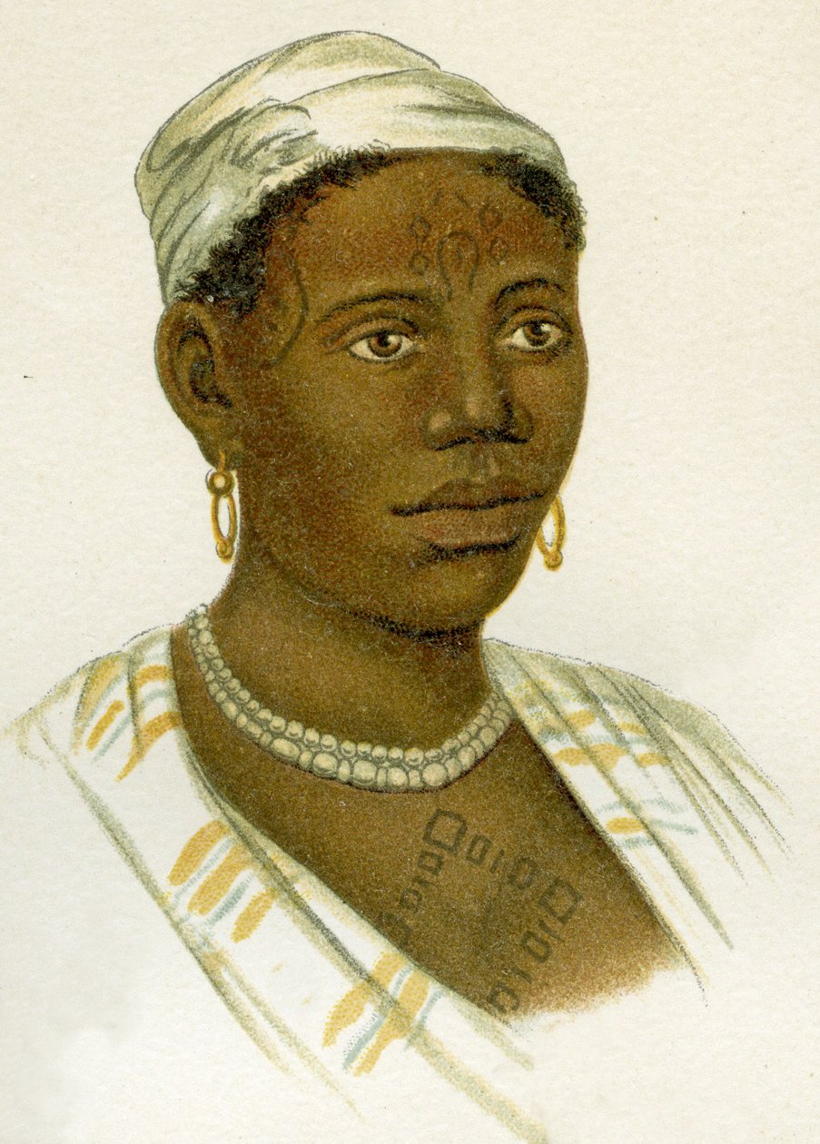 Tatovert afrikansk kvinne, 1894 av German School