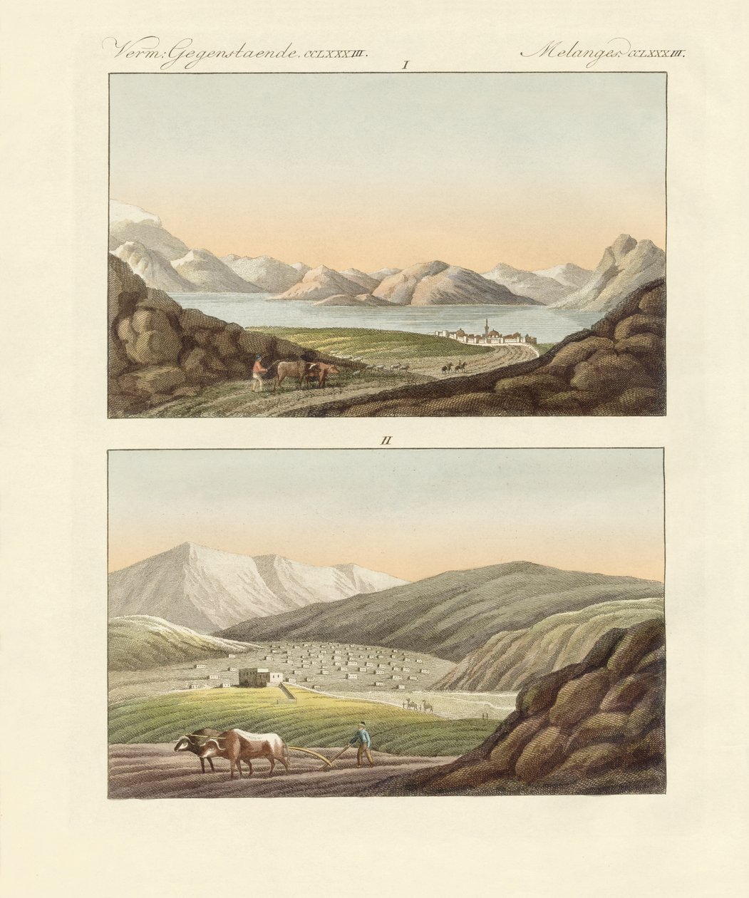 Genesarethavet (farget gravering) av German School